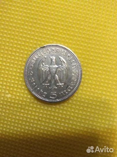 Монета 5 марок 1936г А