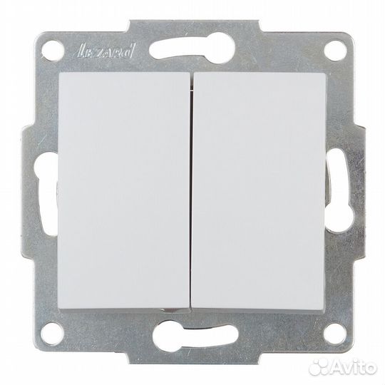 Выключатель Lezard karina 707-0288-101 двухклавишный скрытая установка белый