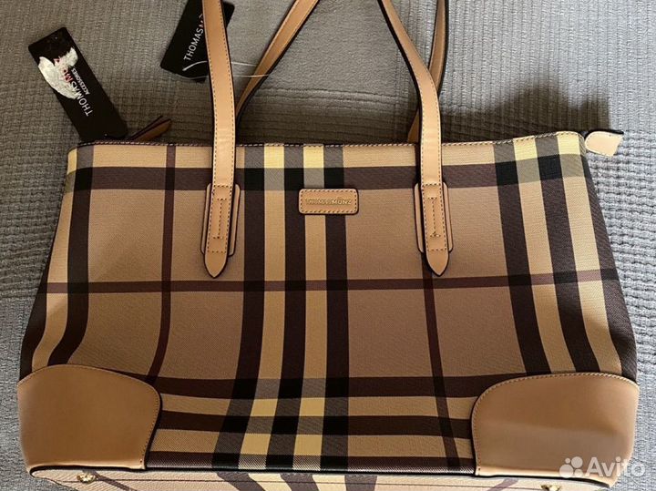 Сумка в клетку Thomas Munz большая