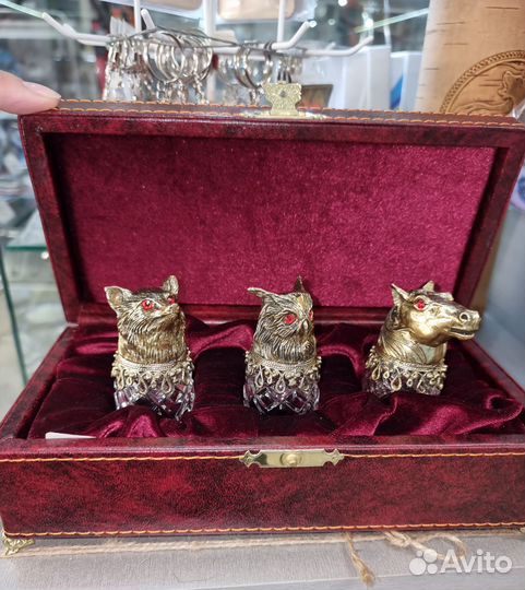 Стопки перевертыши металлические хрустальные