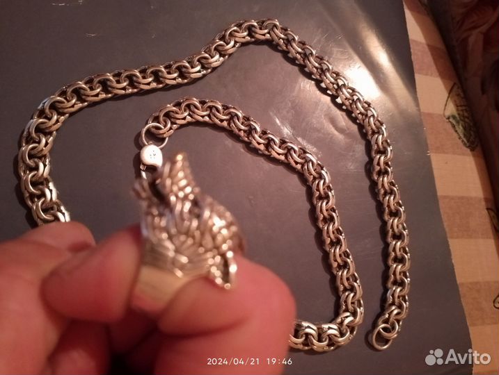 Мужская серебряная цепь бу