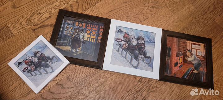 Новые репродукции моих картин с котами. 2 формата