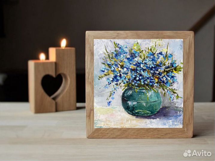 Картина полевые цветы незабудки