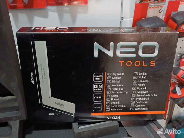 Поверочный угольник NEO Tools DIN875/2 250x160 мм