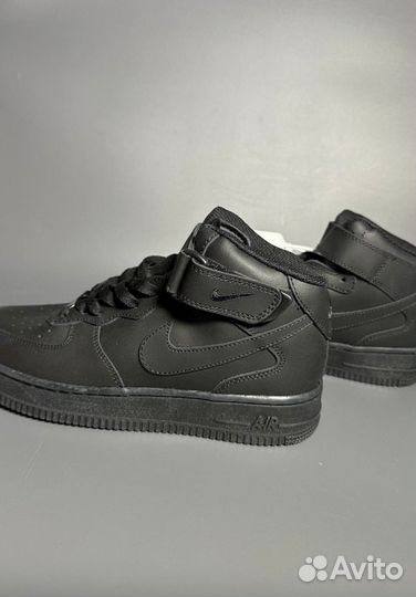 Кроссовки Nike Air Force 1 Mid Black Люкс