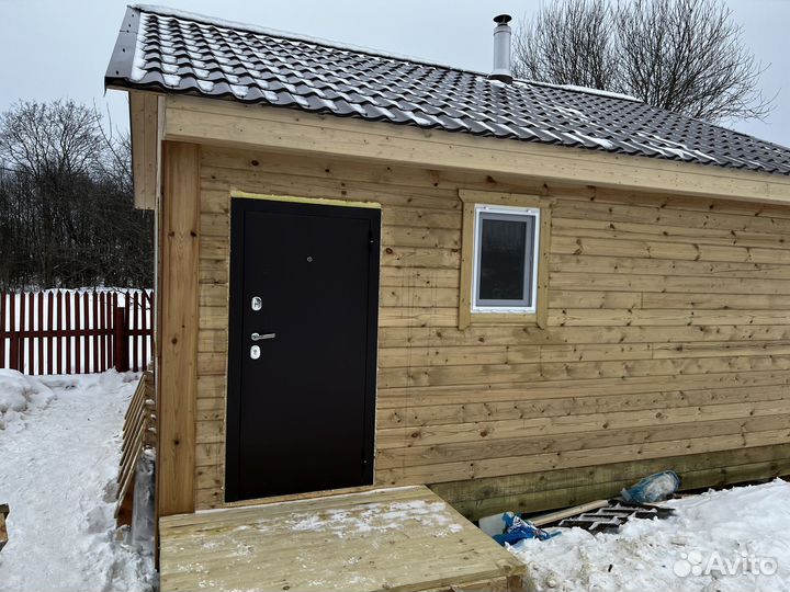 Баня 6х6 с террасой