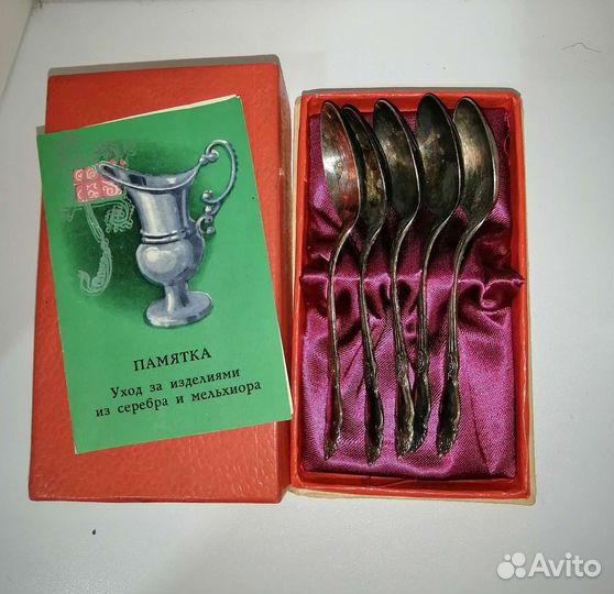 Чайные ложки СССР серебро, мельхиор, позолота