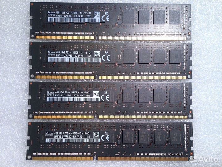 16GB 4x4GB Ecc PC3L-10600E PC3-12800E PC3-14900E