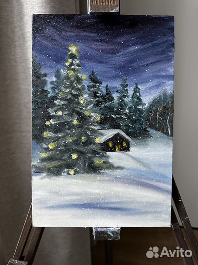 Картина маслом Новый год