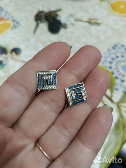 Серьги серебро б/у