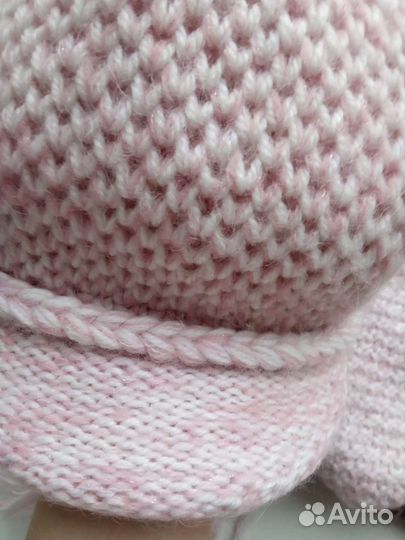 Шапка кепка с шарфом женская