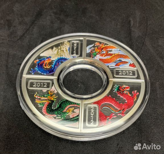 Год Дракона 4 стихии Серебро 62,2гр о.Кука 2012г