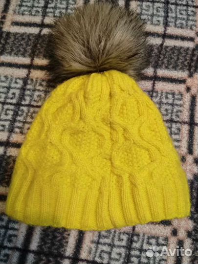 Шапка зимняя для девочки, на обхват головы 48-50см
