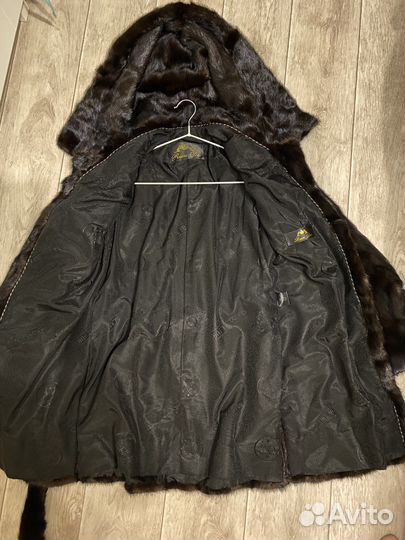 Шуба норковая с капюшоном