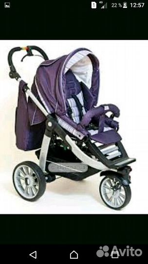 Коляска прогулочная 3-х колёсная коляска Teutonia+