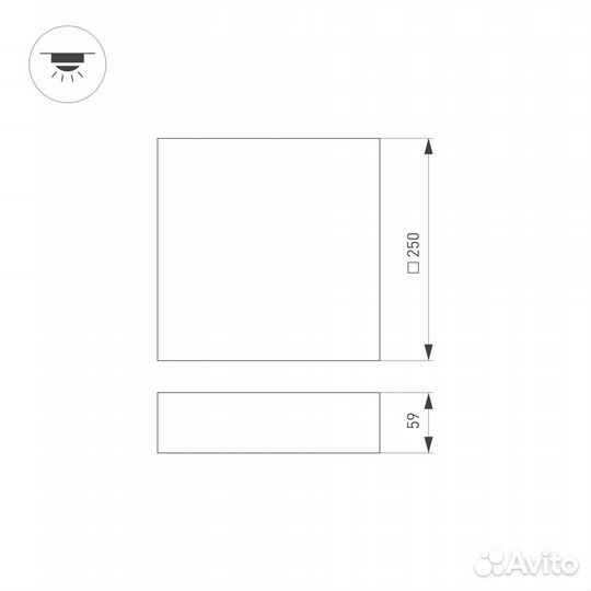 Потолочный светодиодный светильник Arlight SP-Quadro-S250x250-25W Warm3000 034788