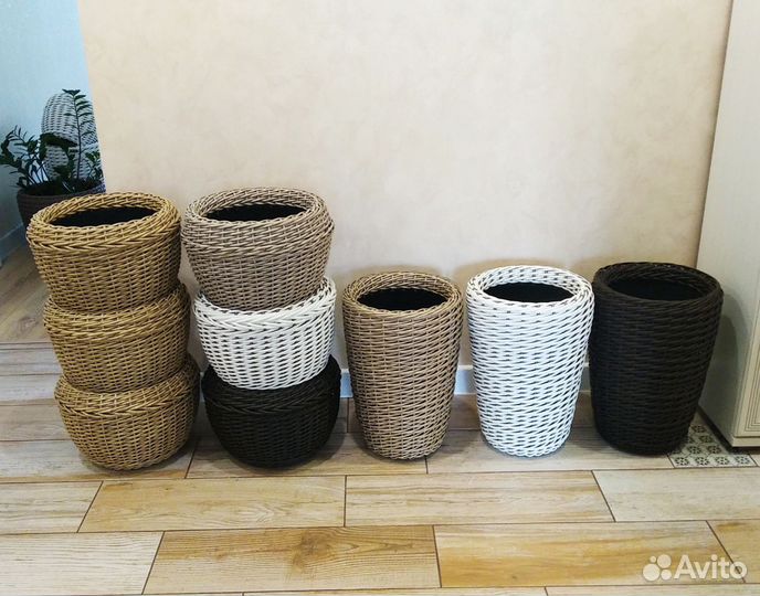 Кашпо из ротанга