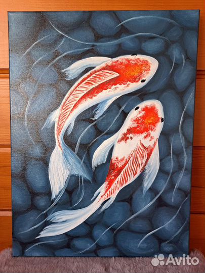 Картина маслом на холсте рыбки