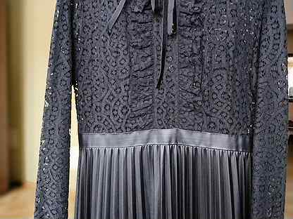 Платье Zara черное миди