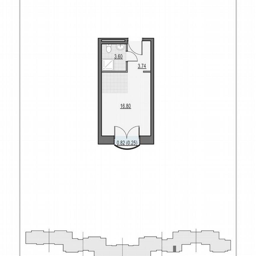 Квартира-студия, 24 м², 7/27 эт.