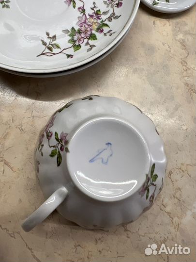 Чайный сервиз Дулево Белый лебедь Цветение