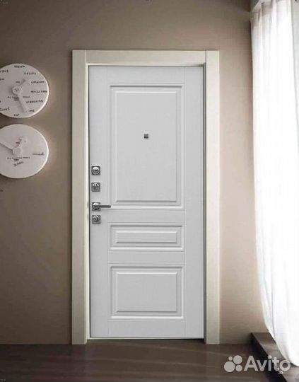 Дверь входная серая метал шумо-изоляция