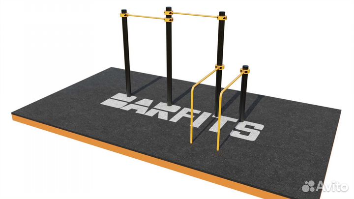 Двойной турник С гнутыми брусьями свс-79 76мм пла