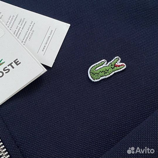 Свитшот lacoste синий на молнии