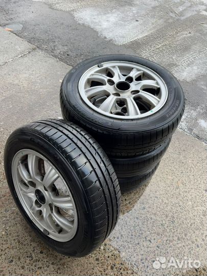 Литые диски р 13 4 114,3 (matiz) с летней резиной