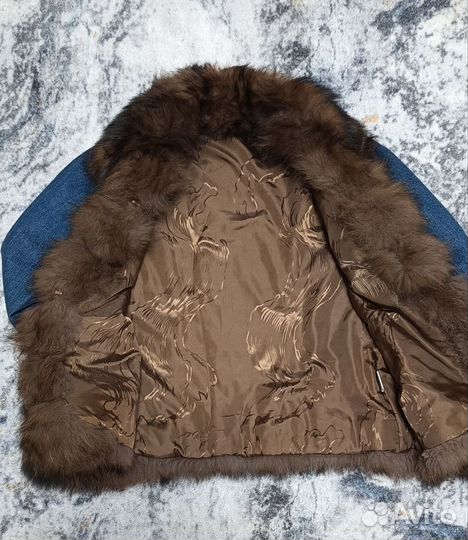 Джинсовая куртка с натуральным мехом
