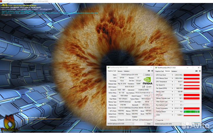 Видеокарта Asus 1070 rog strix 8gb