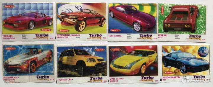 Вкладыши от жвачки Turbo