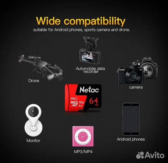 Карты памяти Netac micro sdhc 32gb,64gb