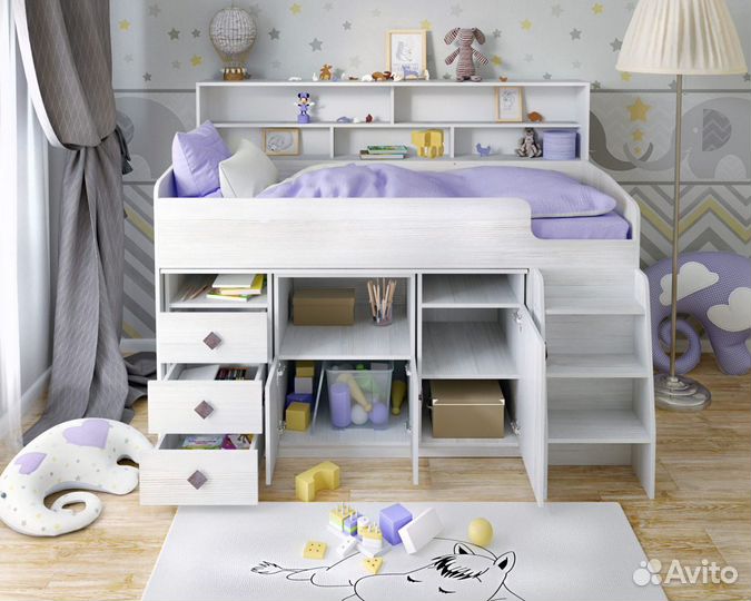 Кровать-чердак Малыш-5. Новая, Любые цвета