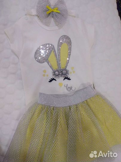 Боди с юбочкой для девочки новый
