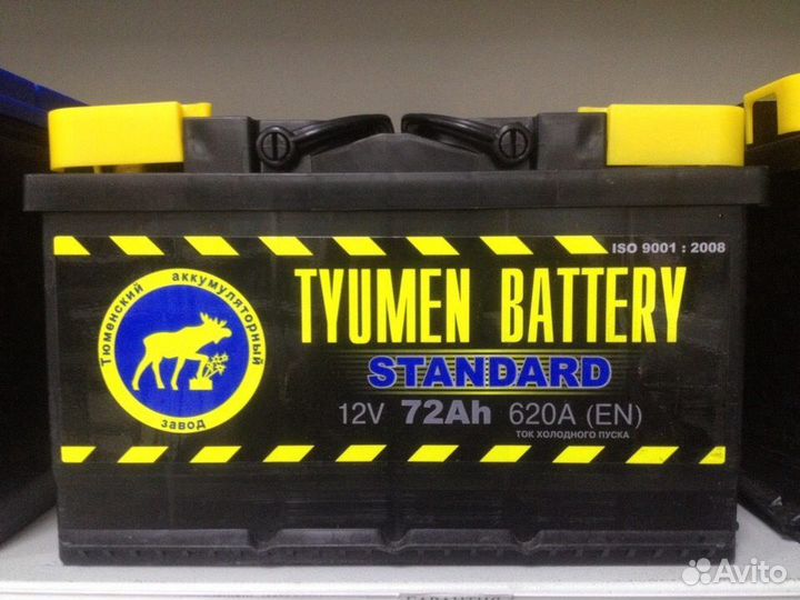 Аккумулятор 72Ah Тюмень 640A обратный низкий