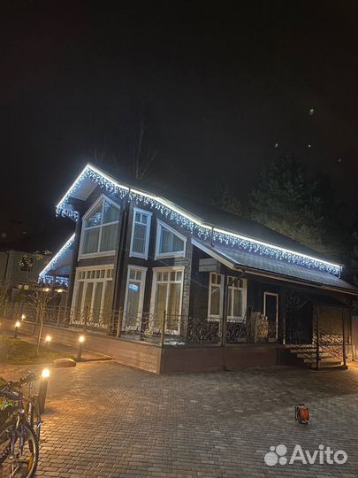 Монтаж гибкого неона уличная подсветка дома