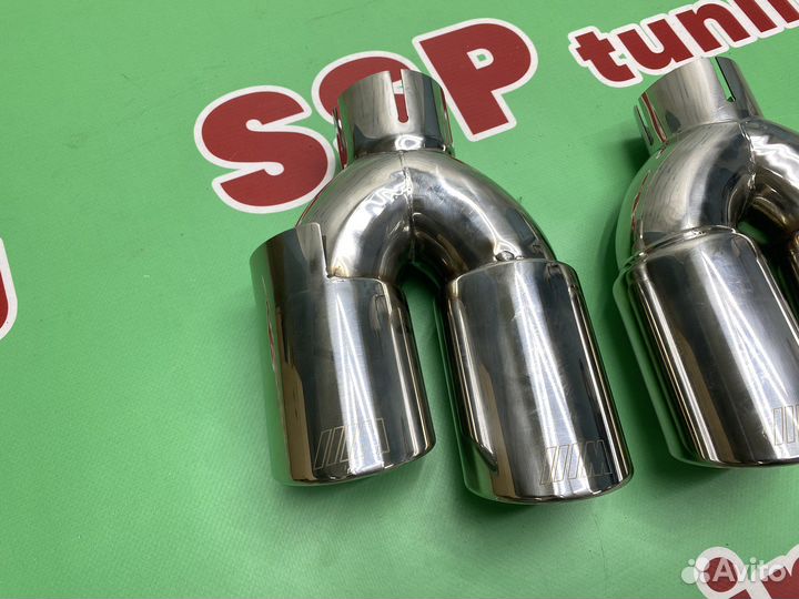 Насадки на глушитель для BMW M двойные хром