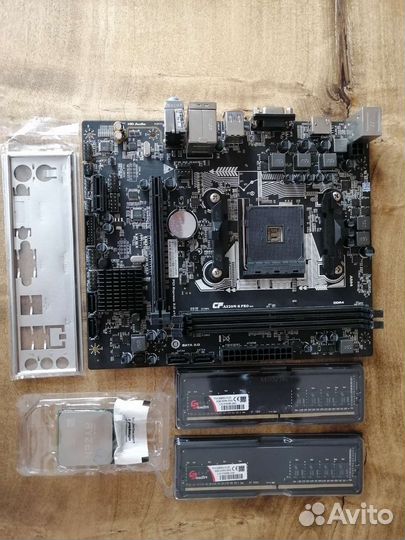 Материнская плата с процессором и памятью,гарантия