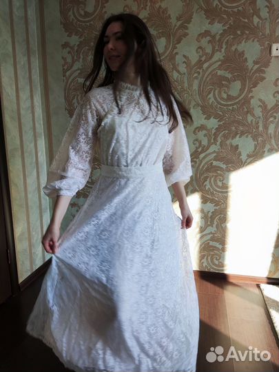 Винтажное платье свадебное ретро 19 века