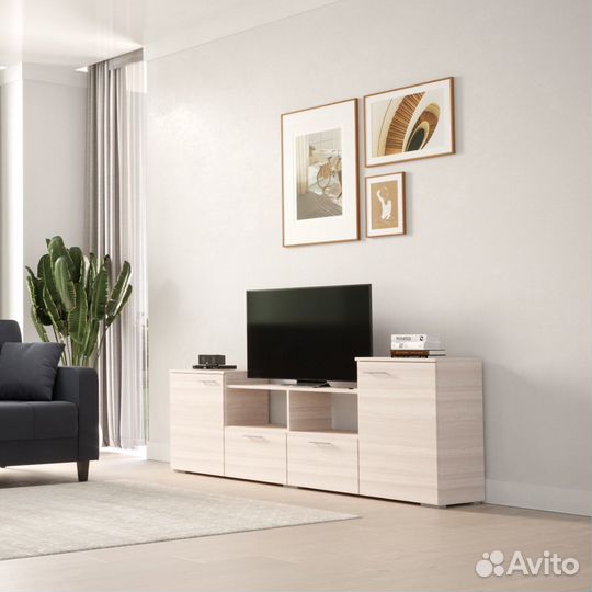 Тв-тумба Парус-951c ясень шимо светлый под тв теле