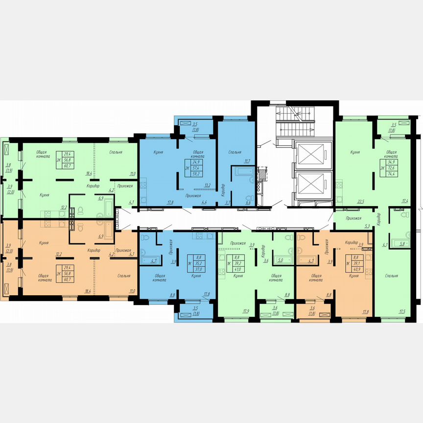 1-к. квартира, 40,9 м², 6/17 эт.