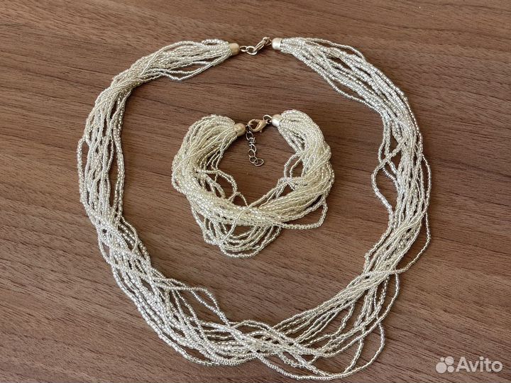 Бусы и браслет (Венецианское стекло)