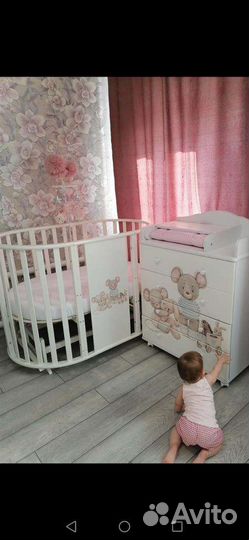 Детская кроватка с маятником 9в1