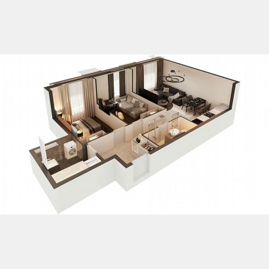 2-к. апартаменты, 60 м², 22/30 эт.