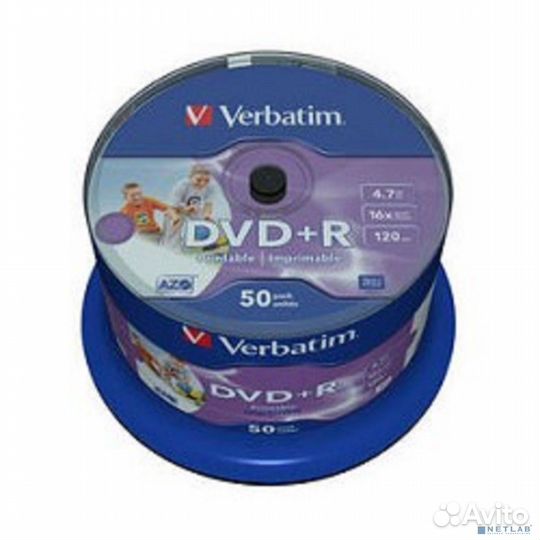 Verbatim Диски DVD+R 4.7Gb 16-х, Wide Photo InkJet