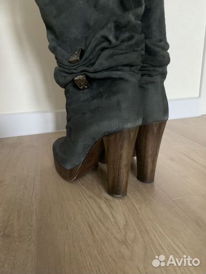 Сапоги замшевые