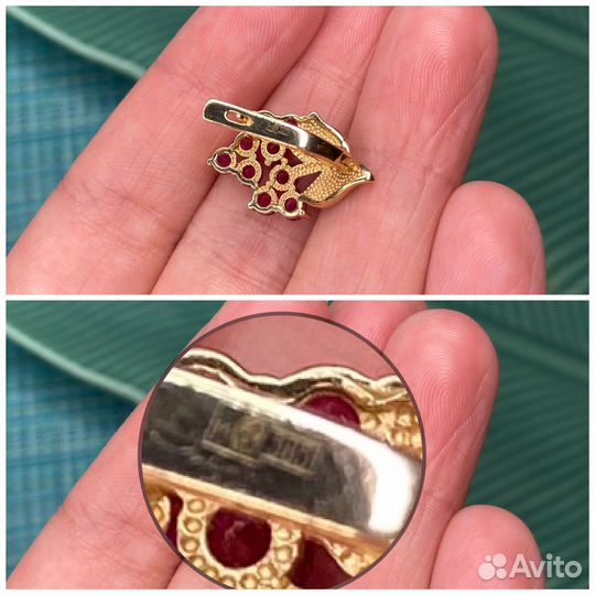 Золотые серьги 585 пробы цветы