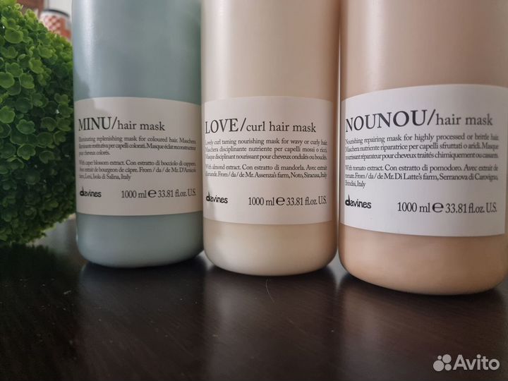 Davines маска Minu, маска Nounou, маска Love