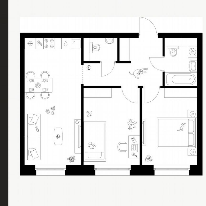 2-к. квартира, 56,2 м², 34/53 эт.